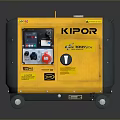 KIPOR Yellow Portable Generator With 2500W Power Output Control Panel And Wheels 3d model