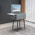 Gray Dressing Table With Mirror Drawer And Three Legs In Modern Interior 3d model
