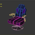 Purple and Green Gaming Office Chair with Swivel Base Breathable Backrest Headrest and Armrests