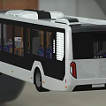 Modern Scherer Bus With Black And White Exterior And Interior Seats