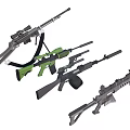 Weapons Collection Featuring Multiple Tactical Assault Rifle Models With Different Designs 3d model