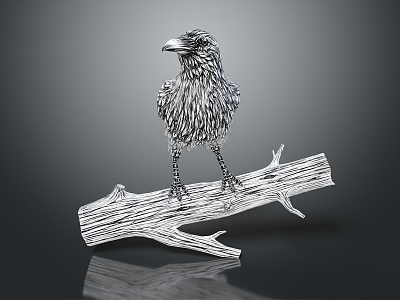 Modern Crow Birds 3d model