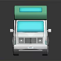Cute Teal And White Camper Van 3D Model With Roof Windows And Compact Design