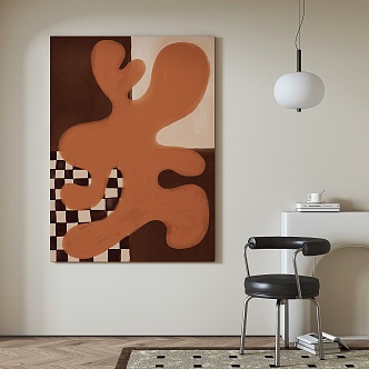 Quiet abstract painting abstract decorative painting 3d model