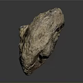 Natural Stone Wood Decorative Sculpture With Rough Textured Surface And Earthy Tones