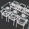 Light Wood Dining Table Set With Six Chairs Black Plates And Gold Cutlery