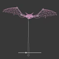Flying Bat With Extended Wings Pointed Ears And Open Mouth On Gray Background