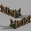 Rustic Wooden Fence With Rope Wrapped Crossed Posts Two Sections Outdoor Design