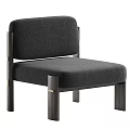 Sleek Modern Beige Upholstered Leisure Chair With Dark Wooden Legs And Comfortable Backrest
