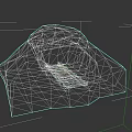 Detailed Micro Terrain 3D Model With Rocky Tunnel And Railway Tracks