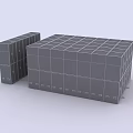 Modern Modular Laboratory Structure With White Panels And Black Stripe Design 3d model