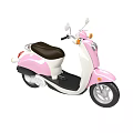 Compact Stylish Pink Scooter with Black Seat and White Body Design