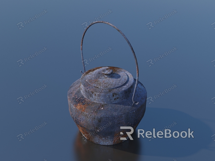 Iron Pot Iron Pot Kettle Hardware Metal Pot model