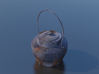 Iron Pot Iron Pot Kettle Hardware Metal Pot 3d model