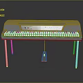 Modern Electronic Keyboard With Silver Body Pedal And Stand For Home Use