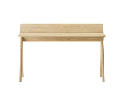 Light Colored Wooden Desk With Simple Modern Design And Slim Legs 3d model