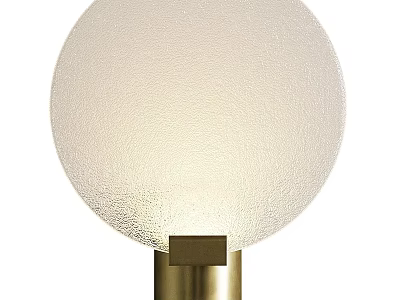 Modern Wall Light with Frosted Glass Globe and Brass Base for Indoor Lighting 3d model