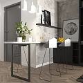 Modern Living And Dining Room Interior Featuring Grey Sofa Coffee Table Open Space And Windows