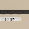 Modern Black And White Power Strips With Two Sockets And Switch Design