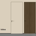 Modern Hinged Doors Featuring Light and Brown Striped Design by Poliform 3d model