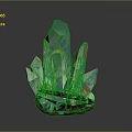 Green Transparent Crystal Cluster With Prismatic Sharp Edges And Brown Base