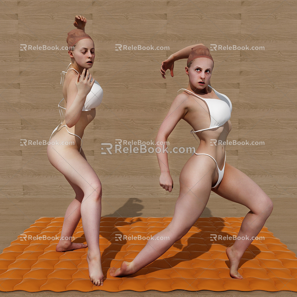 Modern Woman Yoga Bow Leg Action Beauty 3d model