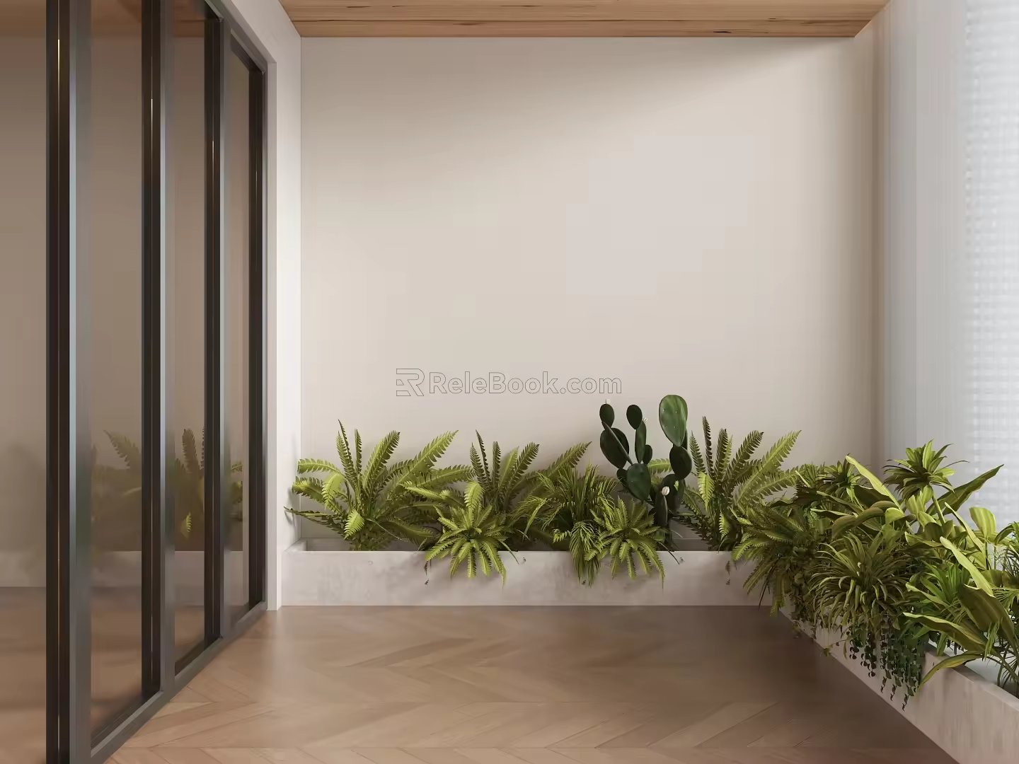 Modern Balcony Leisure Balcony Flower Pool Terrace Flower Pool Flower Pool Balcony Landscape Balcony Plants 3d model