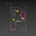 YB2 Neon Light Bar Interior with Black Tone Purple Curtain Counter and Blue Lighting