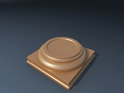 Decorative Golden Carving With Round Top And Square Base Design 3d model