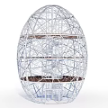 Innovative Road Infrastructure Featuring Egg Shaped Metal Frame Structure With Multi Level Walkways 3d model