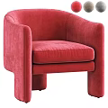 Stylish Red Velvet Accent Chair With Modern Armrests And Comfortable Seat For Contemporary Living Spaces