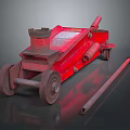 Red Heavy Duty Car Jack with Wheels and Steel Rod for Vehicle Repair