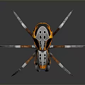 Futuristic Mechanical Spider Design With Metallic Legs And Detailed Components