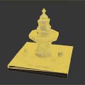 Ornamental Stone Fountain With Octagonal Basin Square Pedestal And Decorative Top
