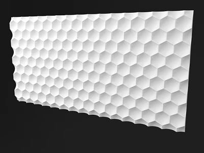 3D Hexagonal Patterned Background Wall with Textured Surface for Modern Interior Decor 3d model