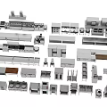 Modern Kitchen Appliances Collection with Various Stainless Steel Designs and Equipment Types