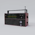 Vintage Red Portable Radio With Handle Antenna Display And Control Knobs As Daily Electrical Appliance