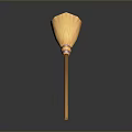 Wooden Handle Household Broom With Yellow Bristles For Home Cleaning