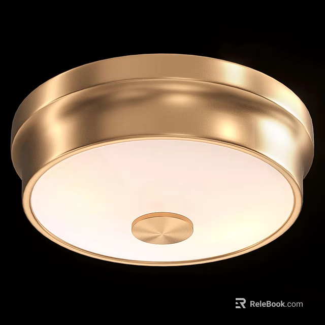 Golden Round Ceiling Light With Modern Decorative Design And White Illumination 3d model