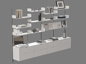 Modern Track Bookshelf 3d model