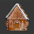 Decorative Gingerbread House With 2022 And White Icing Decoration In Classic Shape