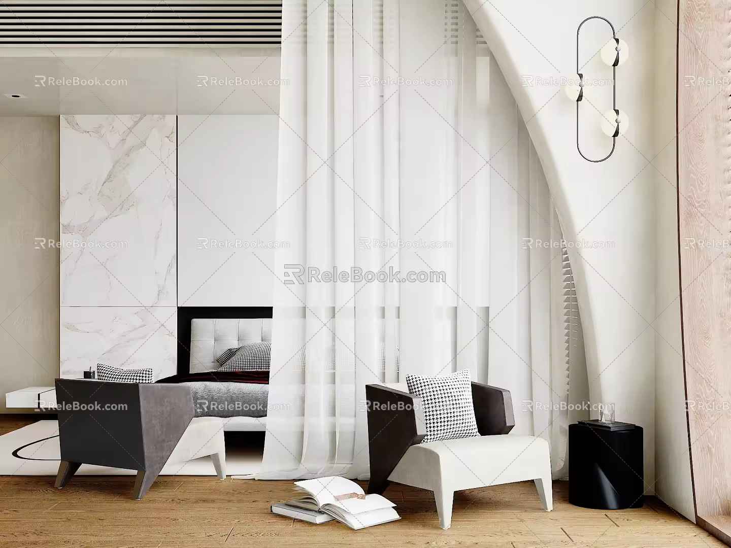 Modern Single Sofa Coffee Table 3d model