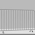 Movable Steel Fence With Vertical Bars And Sturdy Base For Temporary Safety