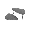 Modern Minimalist Coffee Table With Gray Concrete Top And Thin Metal Hairpin Legs