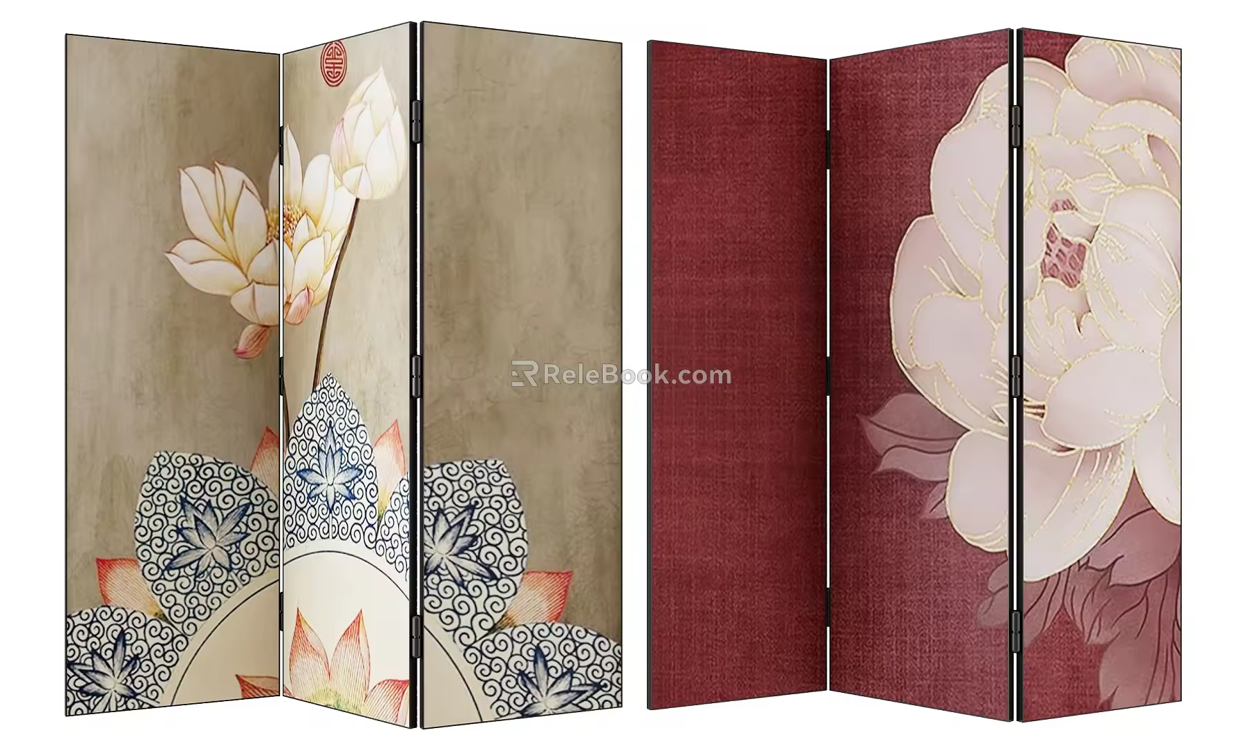 new chinese style screen 3d model