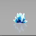 Elegant Wooden Stone Artwork with Petal Inspired Shape and Blue White Glossy Surface Reflection