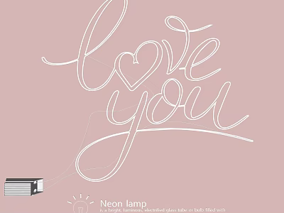 Neon Lamp Combination with Love You Lettering Design White Light Decorative for Bedroom Party 3d model