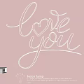 Neon Lamp Combination with Love You Lettering Design White Light Decorative for Bedroom Party