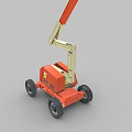 Red Wheeled Mobile Aerial Work Platform Industrial Equipment Featuring Telescopic Boom And Working Platform