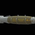 Military Missile LU111 Featuring Green Body Yellow Markings Text Labels And Tail Fins